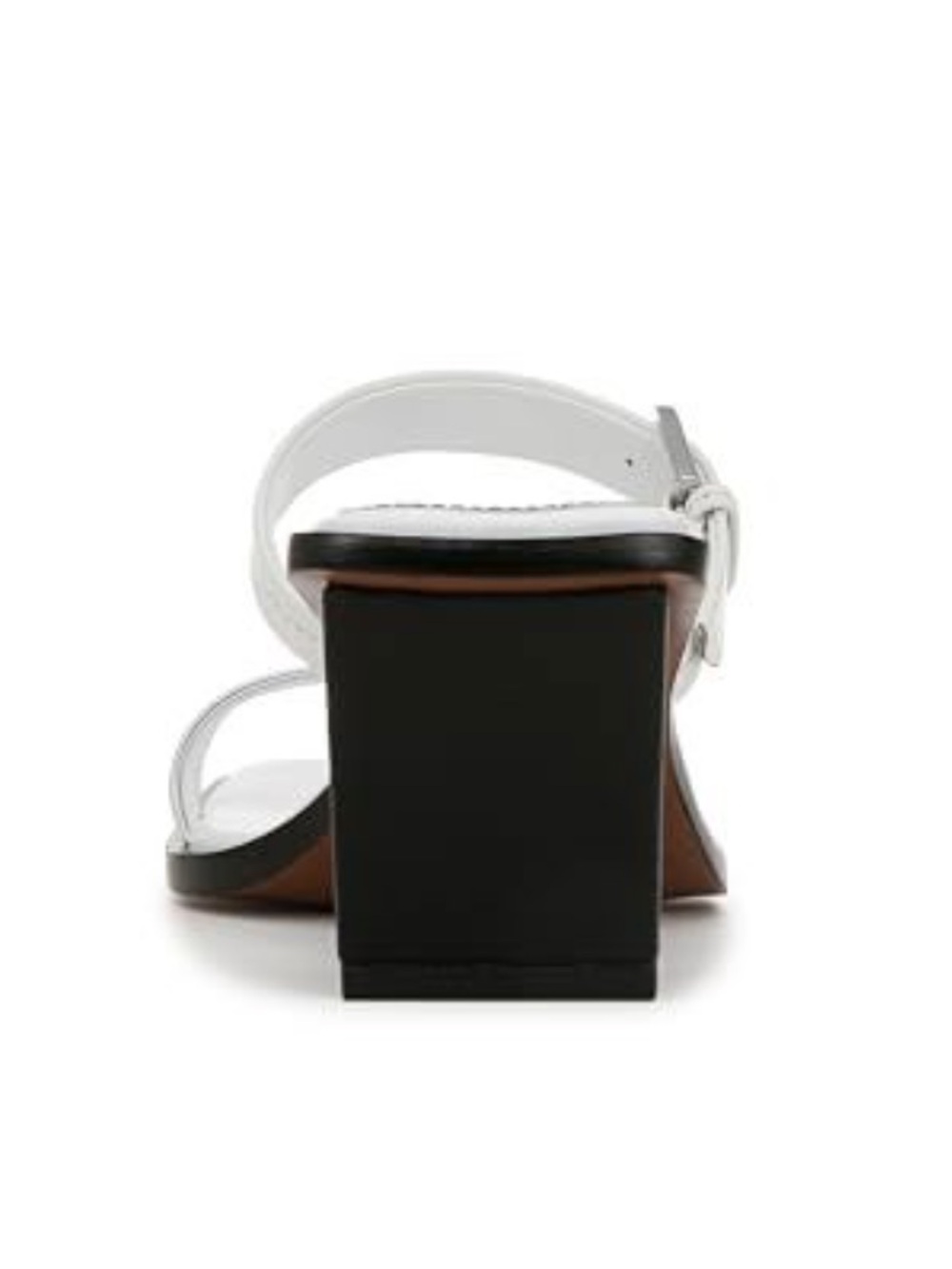 Franco Sarto 5.5 Frenza White & Silver Square Toe Block Heel Mule Sandal - Picture 3 of 10